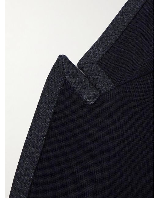 Valentino Garavani Black Logo-embroidered Cotton-jersey Blazer for men