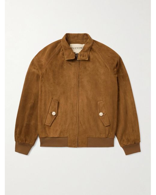 Valentino Garavani Brown Suede Jacket for men