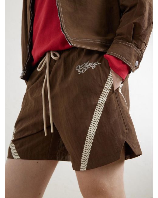 CHERRY LA Natural Straight-Leg Logo-Print Woven Shorts for men