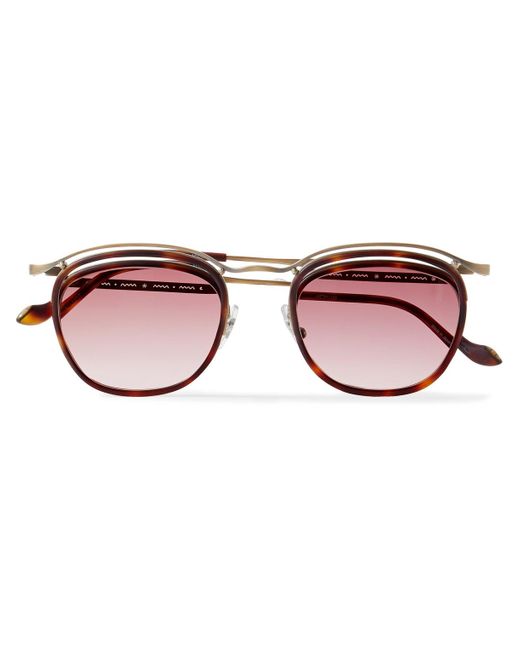 Matsuda Cotton Roundframe Goldtone And Tortoiseshell Acetate