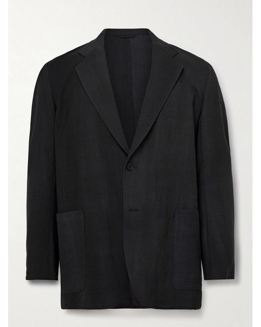 Kaptain Sunshine Black Unstructured Wool-Twill Suit Jacket for men