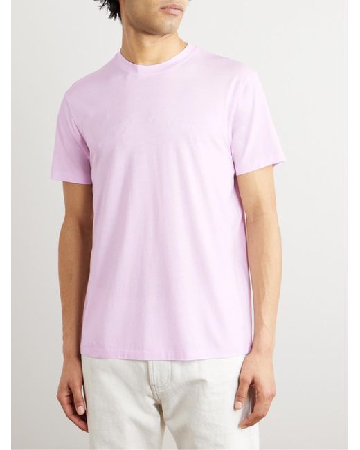 T-shirt slim-fit in jersey di misto lyocell e cotone di Tom Ford in Pink da Uomo