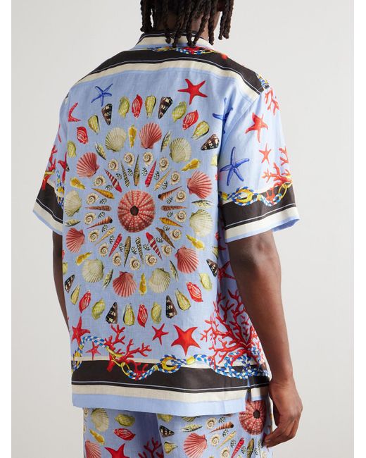 Dolce & Gabbana Blue Shirt With A Shell Motif for men