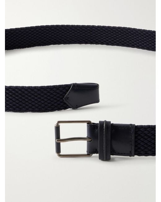 Zegna Black 3Cm Woven Belt for men