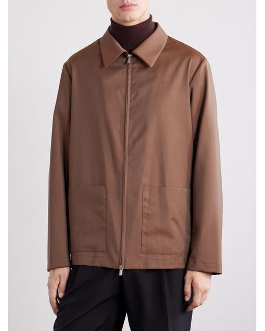 Barena Brown Cotton-Blend Gabardine Overshirt for men