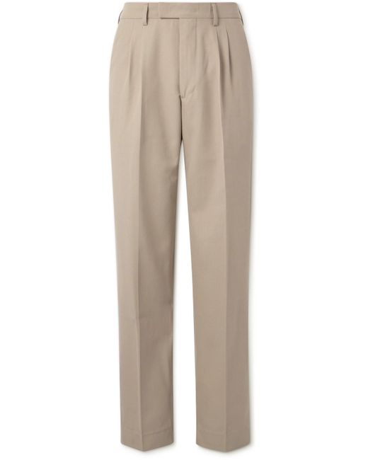 NN07 Natural Fritz 1728 Straight-leg Pleated Twill Trousers for men