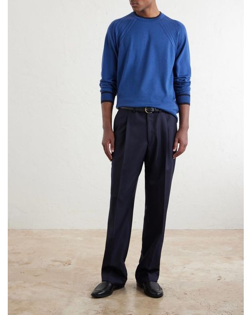 John Smedley Blue Dean Merino Wool Sweater for men