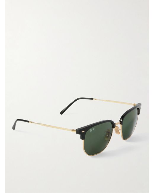 Ray-Ban Green New Clubmaster D-Frame Acetate And-Tone Sunglasses for men