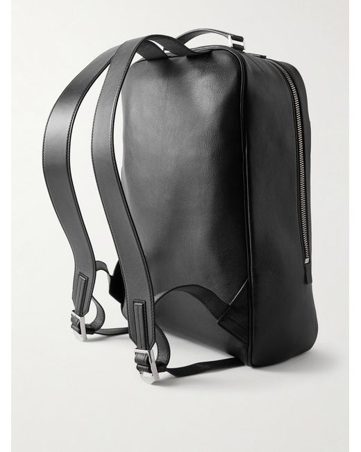 Tom Ford Black Full-Grain Leather Backpack for men