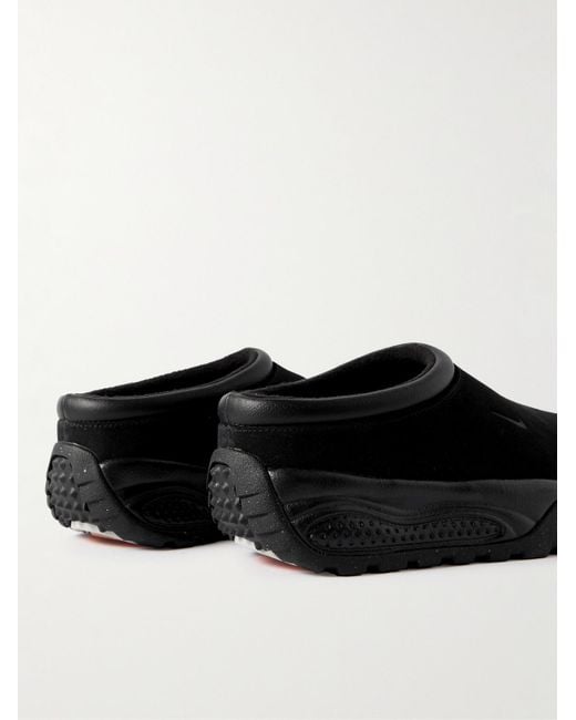 Nike Black Acg Rufus Leather-Trimmed Suede Slip-On Sneakers for men