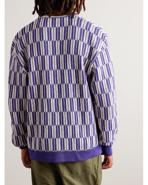 Needles Purple Jacquard-knit Cardigan for men