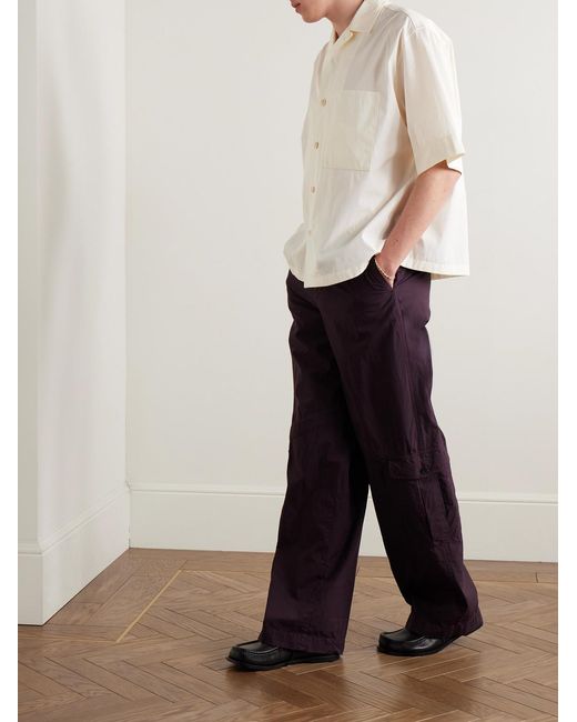 Jil Sander Natural Convertible-Collar Cotton-Poplin Shirt for men