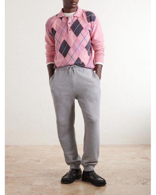J.W. Anderson Gray Tapered Cotton-Fleece Sweatpants for men