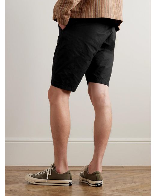 Orslow New Yorker gerade geschnittene Shorts aus Baumwoll-Ripstop mit Kordelzugbund in Black für Herren