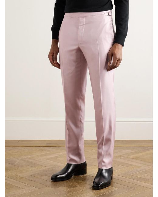 Tom Ford Pink O'Connor Straight-Leg Silk-Twill Suit Trousers for men