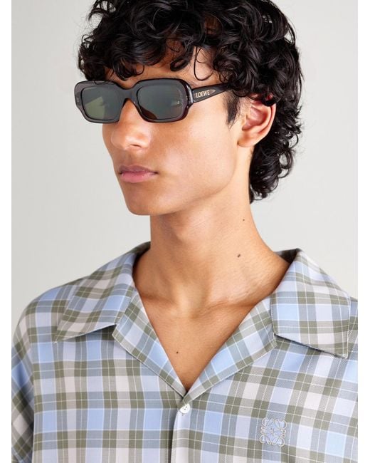 Loewe Green Rectangular-Frame Acetate Sunglasses for men