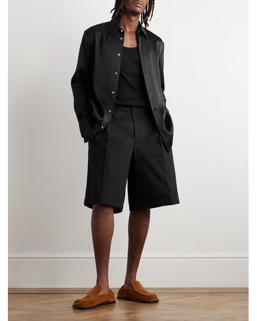 Jil Sander Black Satin-Twill Shirt for men