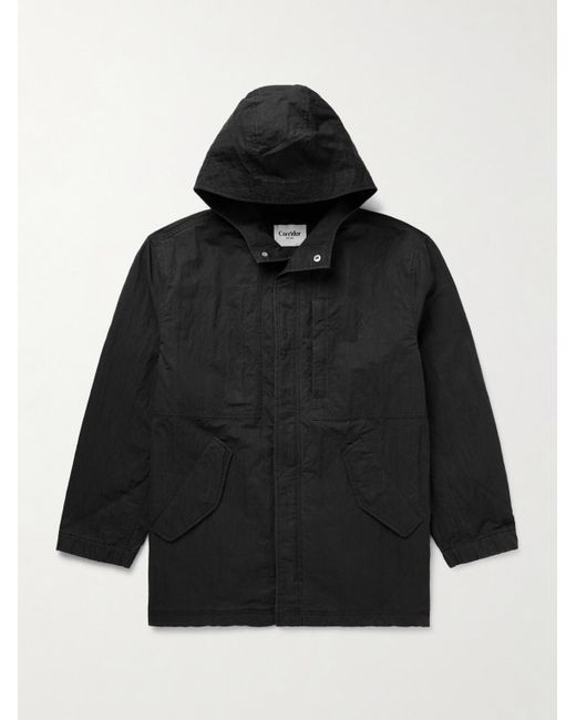 Corridor NYC Black M59 Stone-washed Cotton-blend Shell Hooded Field Jacket for men