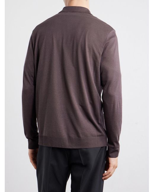 Altea Purple Julius Lyocell And Cotton-Blend Jersey Shirt for men