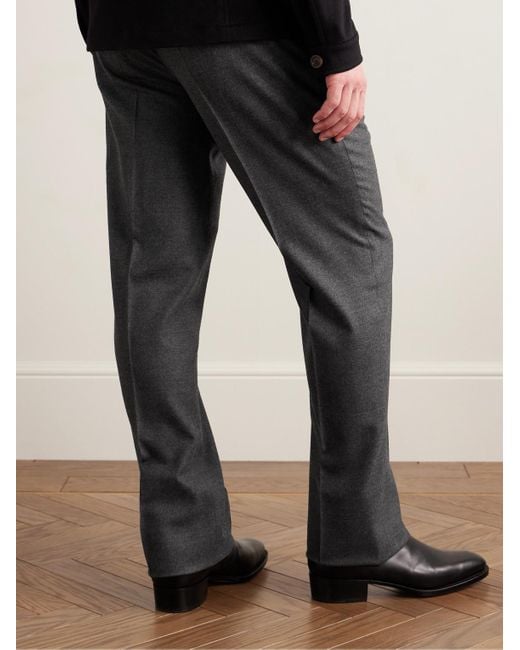 Boglioli Gray Slim-fit Pleated Virgin Wool-flannel Suit Trousers for men