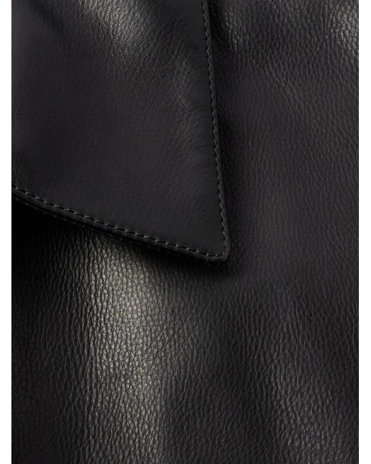 Loro Piana Black Yabu Full-grain Leather Jacket for men