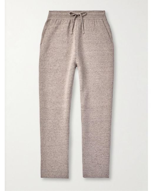 Loro Piana Natural Tapered Linen And Cashmere-Blend Sweatpants for men