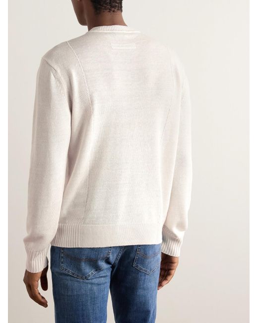 Zegna Natural Linen And Silk-Blend Sweater for men