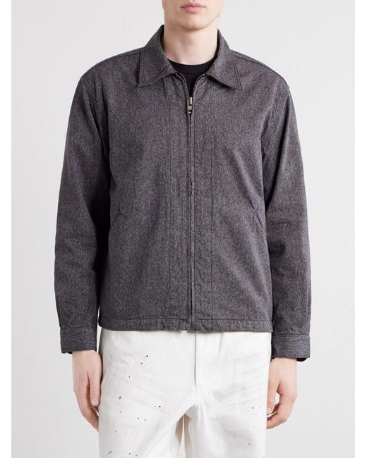 Fullcount Gray Mock Twist Denim Zip-up Jacket for men