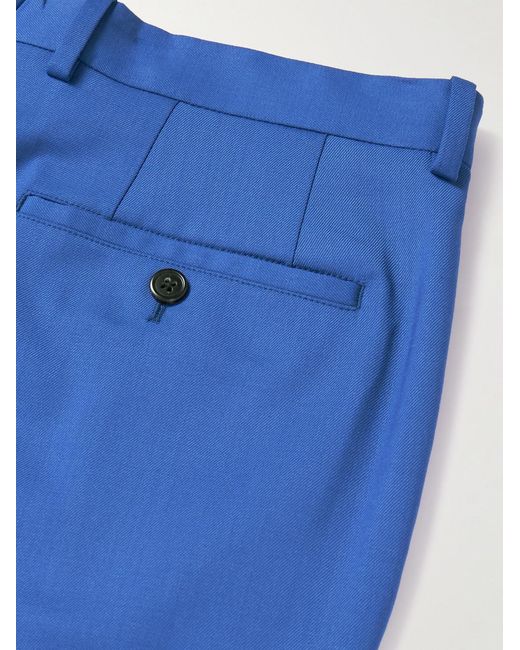 Theory Blue Lucas Ossendrijver Straight-Leg Stretch-Wool Suit Trousers for men