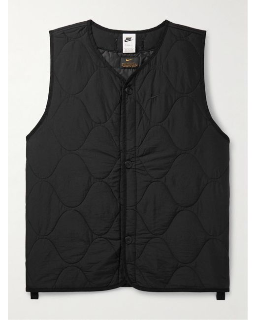 Nike Black Logo-embroidered Quilted Padded Ripstop Gilet for men