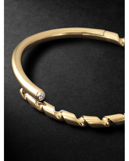 Luis Morais Black Drill Bit 14-Karat Diamond Bracelet for men