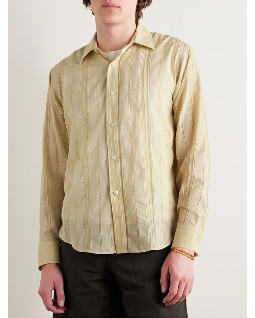 Small Talk Natural Striped Cotton-Voile Shirt for men