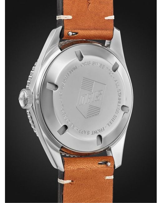Oris Green Divers Sixty-Five Date Automatic 42Mm Stainless Steel And Leather Watch, Ref. No. 01 733 7720 4057-07 5 21 45 for men