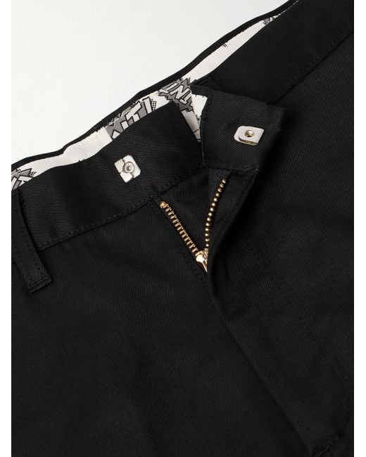 SAINT Mxxxxxx Black Straight-Leg Cotton-Twill Trousers for men