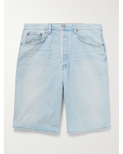 Agolde Blue Skater Straight-Leg Denim Shorts for men