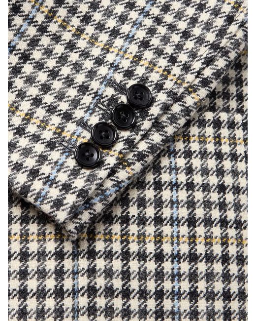 Thom Browne Gray Unstructured Checked Houndstooth Wool-tweed Blazer for men