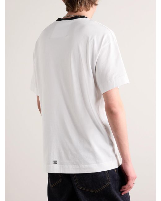 T-shirt in jersey di cotone con logo di Givenchy in White da Uomo