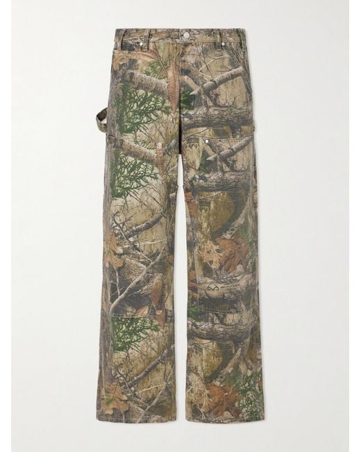 CHERRY LA Brown Wide-Leg Cotton-Canvas Trousers for men