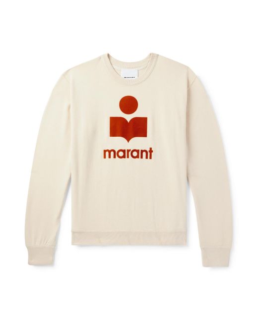 Isabel Marant White Mikoy Logo-flocked Cotton-blend Jersey Sweater for men