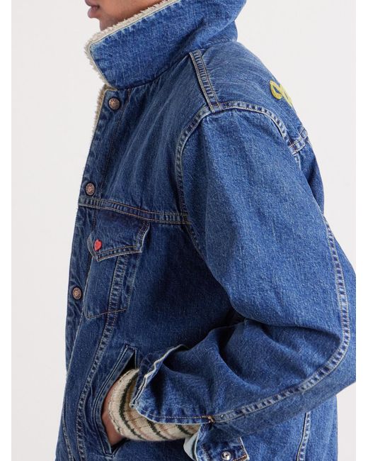 Human Made Blue Fleece-lined Denim Jacket for men