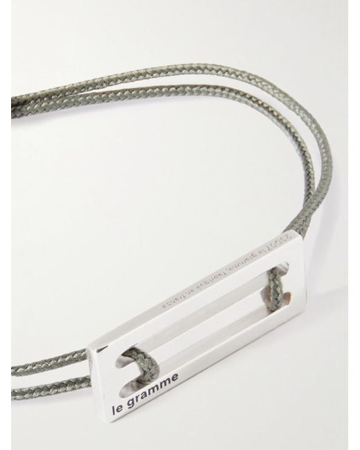 Le Gramme Natural 2.5g Cord And Sterling Silver Bracelet for men