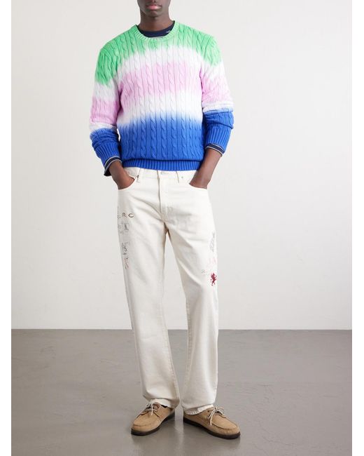 Polo Ralph Lauren White Straight-leg Printed Cotton-twill Trousers for men