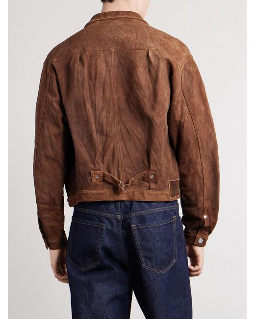 Visvim Brown 102X Cropped Leather Jacket for men