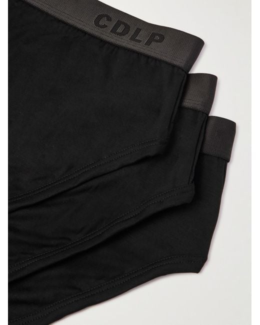 CDLP Black Three-Pack Stretch-Lyocell Briefs for men