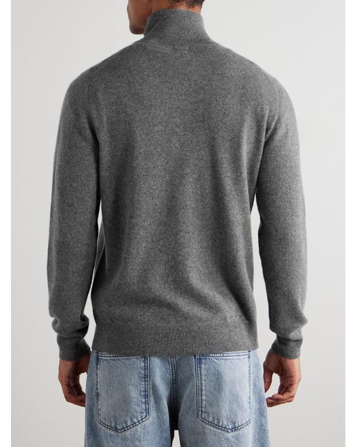 Massimo Alba Gray Lima Cashmere Half-Zip Sweater for men