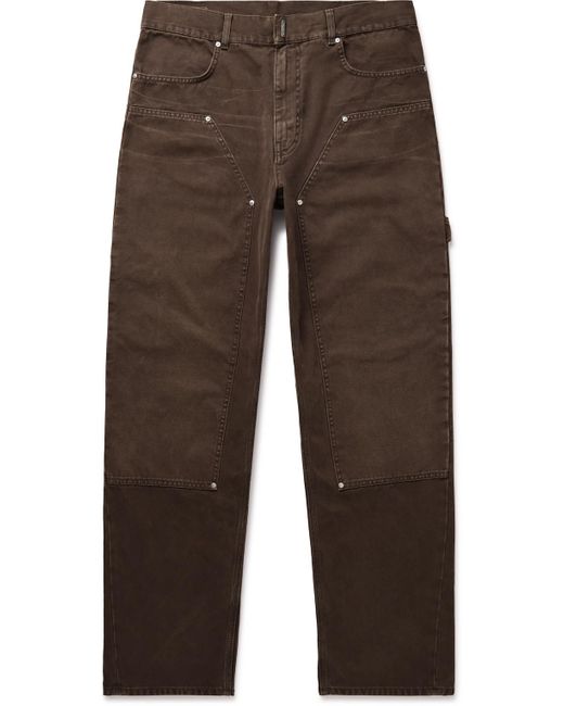 Givenchy Brown Carpenter Straight-leg Cotton-canvas Trousers for men