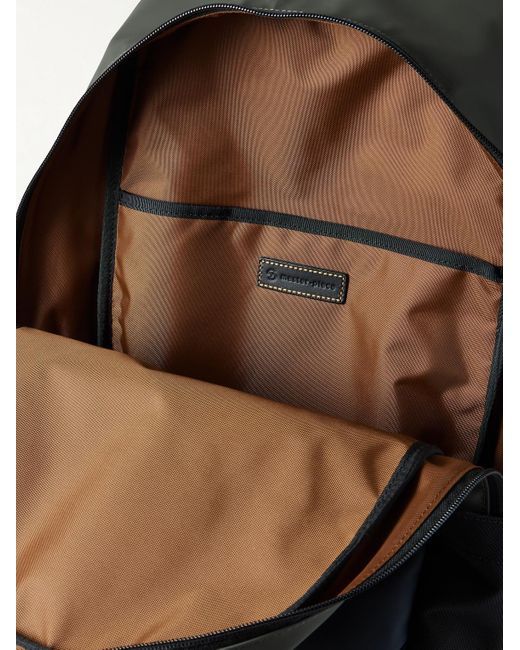 Master Piece Gray Slick Logo-appliquéd Leather And Cordura® Ballistic Nylon Backpack for men