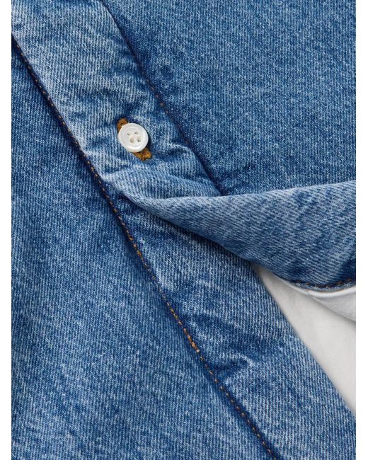 Jacquemus Blue Boulanger Logo-embroidered Padded Recycled-denim Overshirt for men