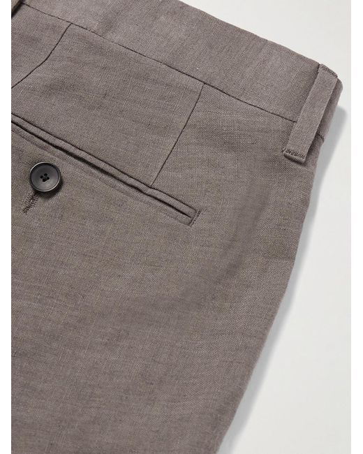 Mr P. Gray Phillip Slim-fit Linen Suit Trousers for men