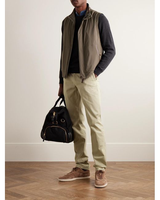 Slim-Fit Garment-Dyed Cotton-Blend Twill Cargo Trousers